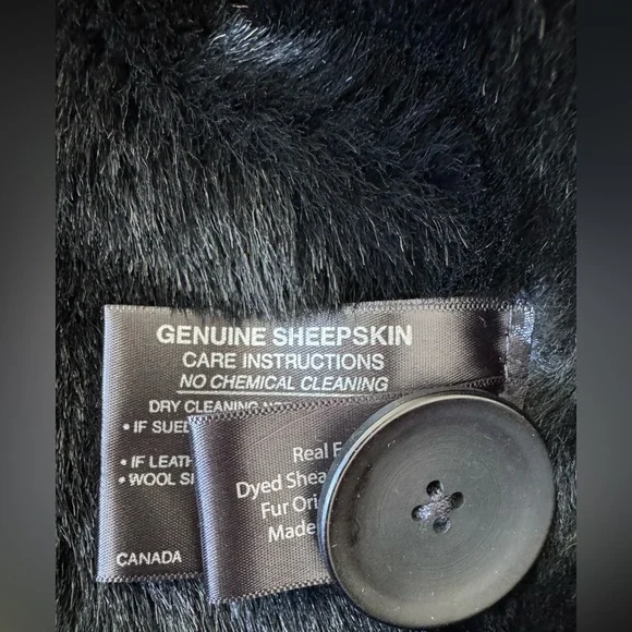 HSO Collection Black dyed Shearling Lamb Fur Jacket Size 6 - Picture 10 of 17